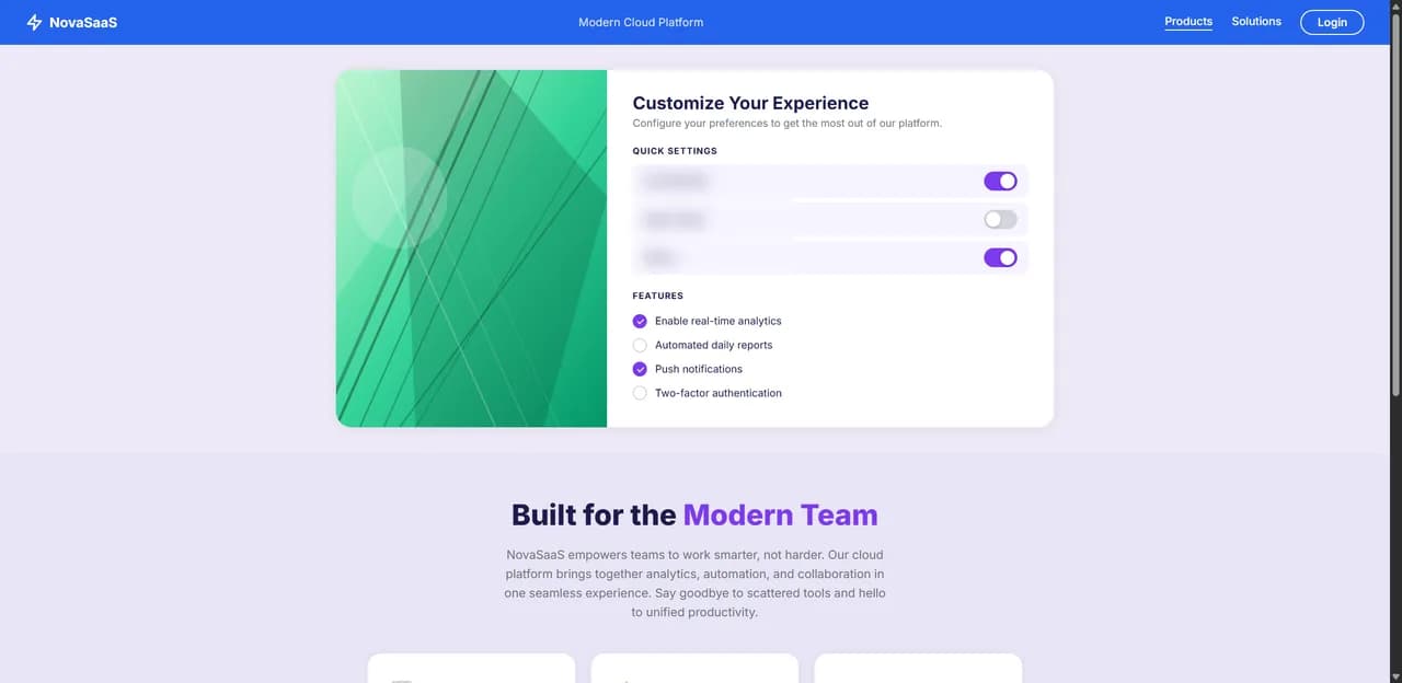 The demo site before the step: its home page